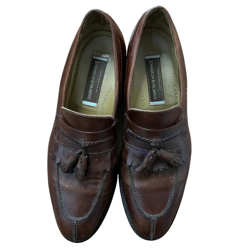 Johnston & Murphy‎ Loafers 11.5 Tasseled Brown Leather Vibram